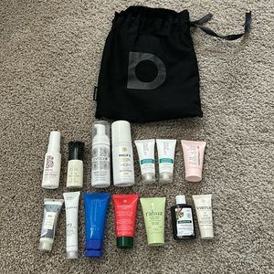 Dermstore haircare samples. All unopened. Comes with travel bag!